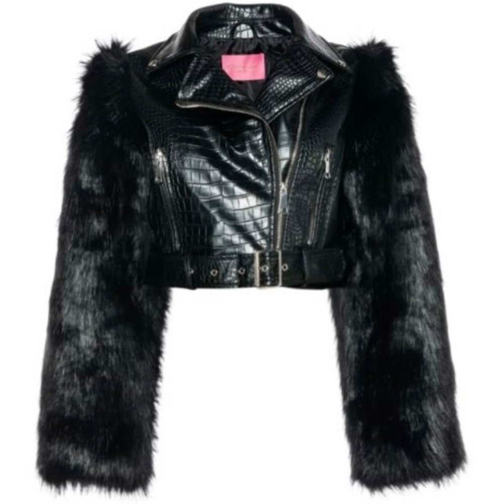 Black Cropped Textured Jacket